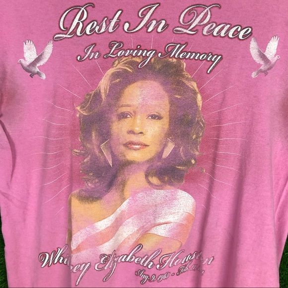Rare Whitney Houston 2Side RIP Rest In Piece Shirt - Picture 2 of 9